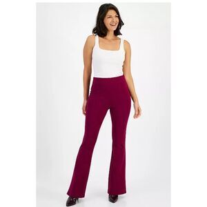 Inc NWT High-Rise Ponte Flare-Hem Ankle Pants burgundy size Large